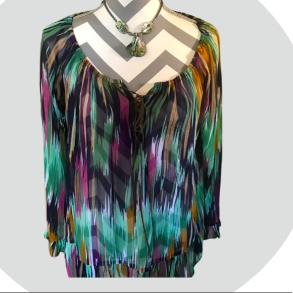 ❄️Winter Wonderland sheer❄️ blouse so beautiful - Picture 4 of 7